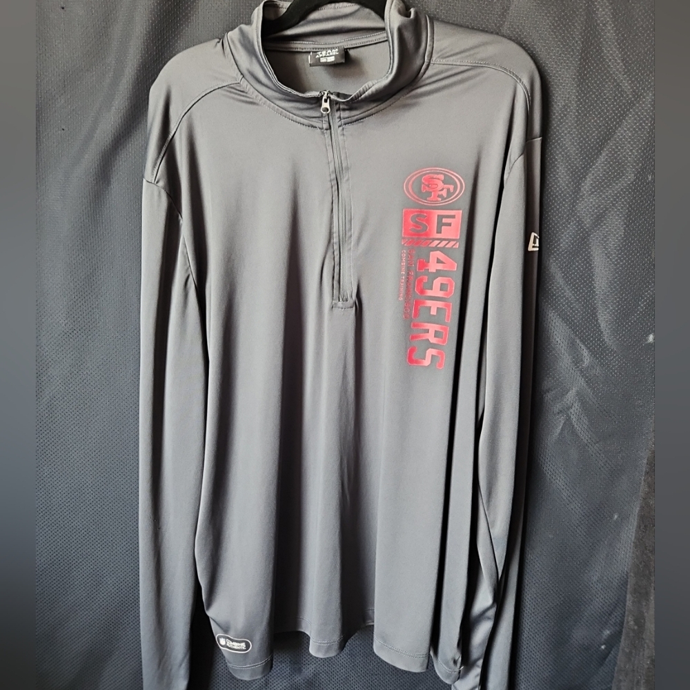 San Francisco 49ers Shirt Mens 2XL Black NFL Apparel 1/4 Zip Sweater Combine